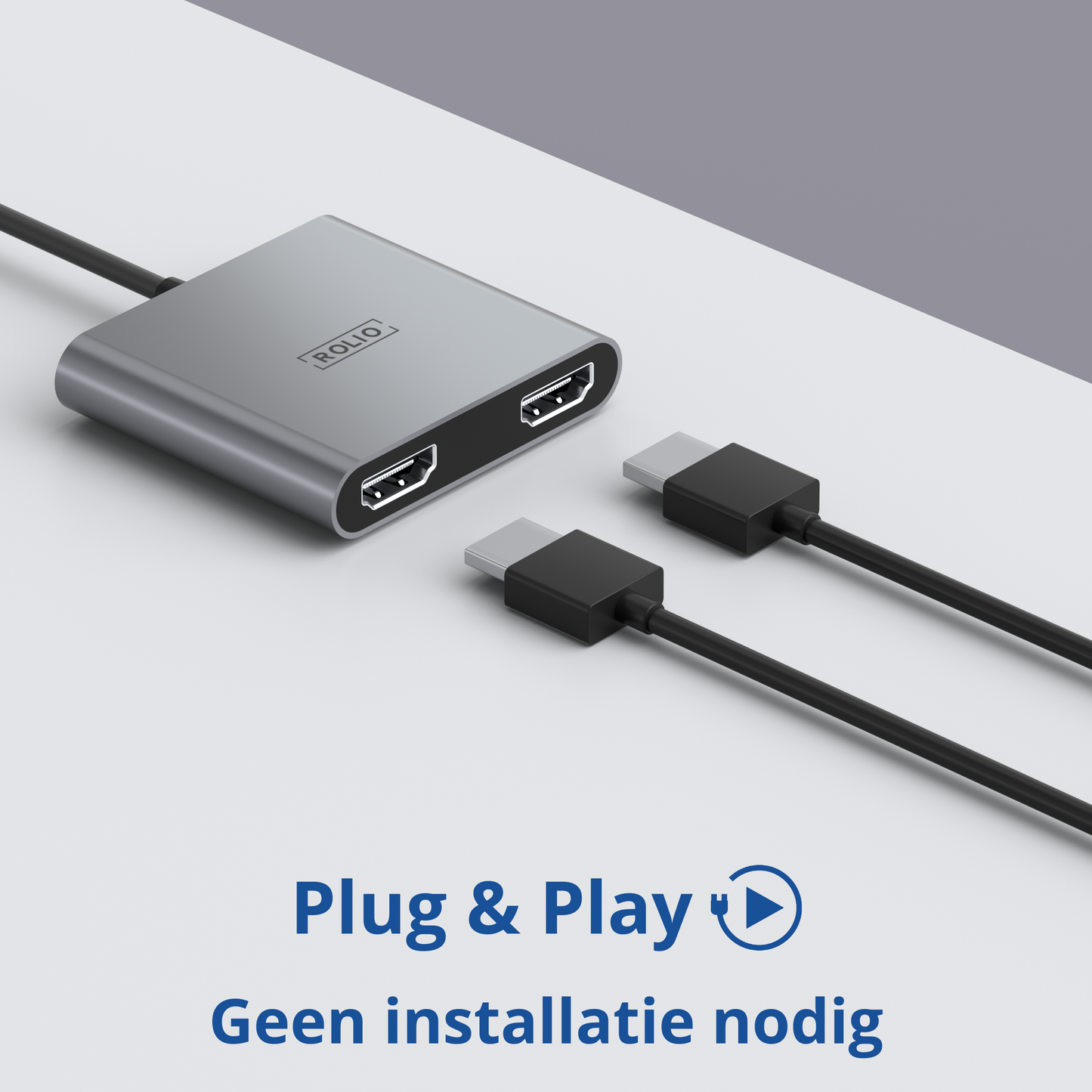 Rolio USB C auf HDMI – Dual-HDMI-Adapter – 2x HDMI 4K