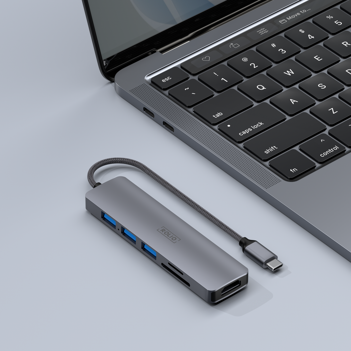 Rolio USB-C Hub - 6 in 1 - HDMI - SD/TF - 3x USB 3.0