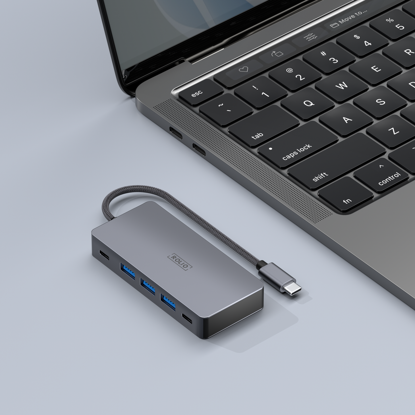 Rolio USB C Hub - Dual Monitor - 2x HDMI 4K - 2x USB-C - 3x USB 3.0