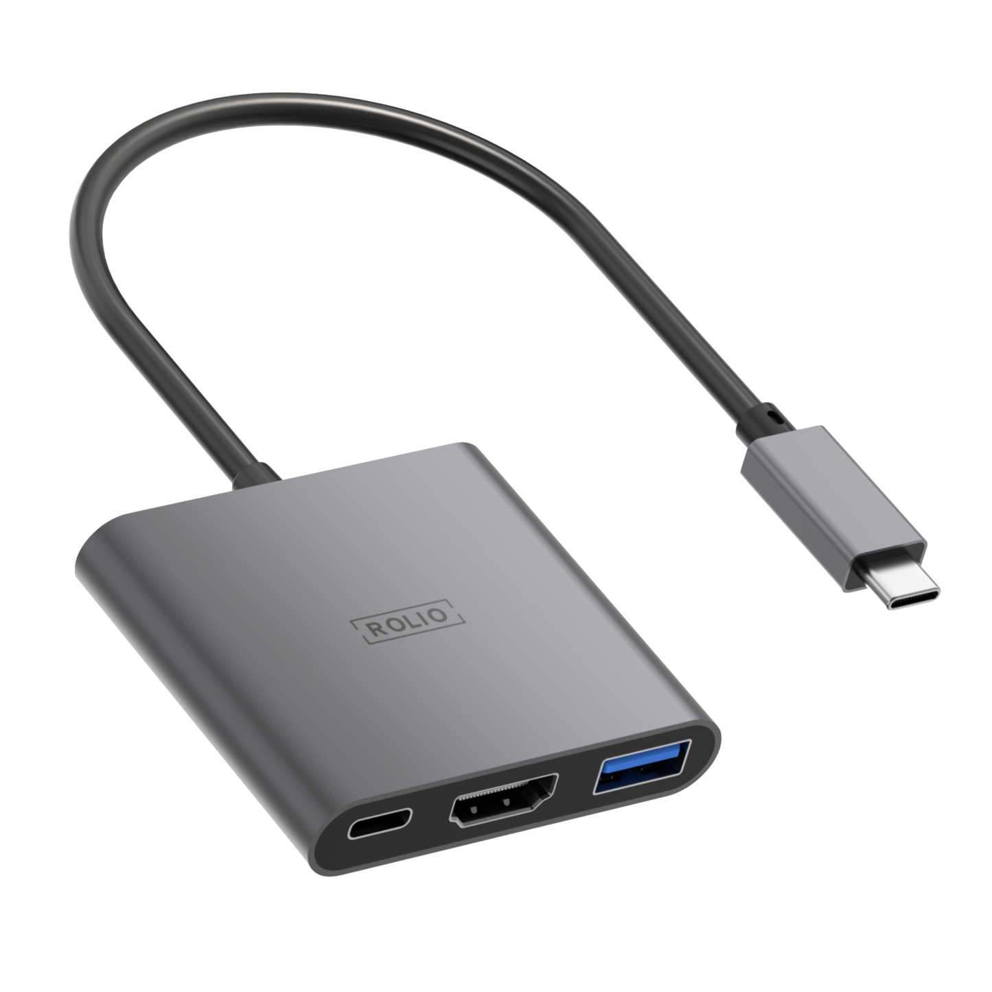 Rolio USB C naar HDMI Adapter - 3 in 1 - 4K HDMI - USB 3.0 - USB-C Opladen
