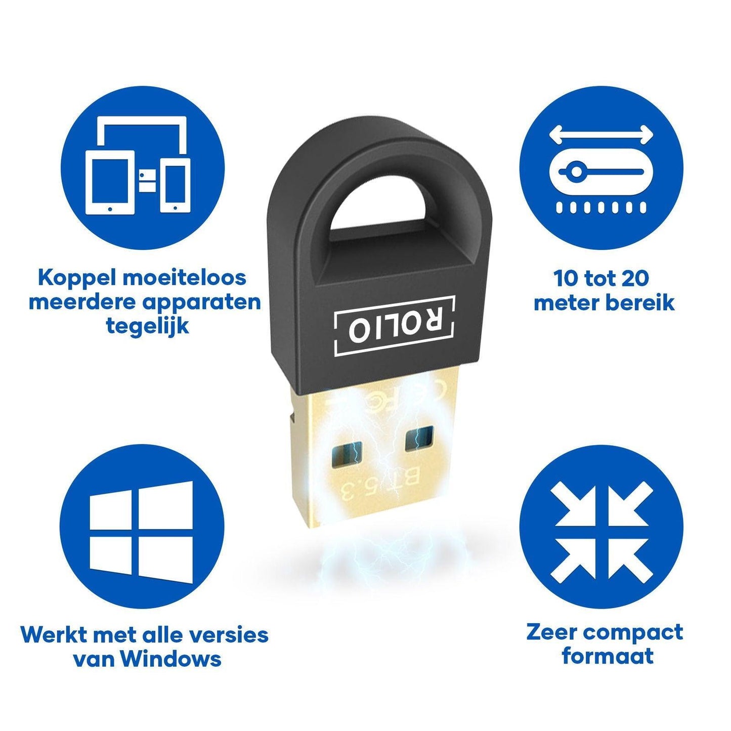 Rolio Bluetooth adapter 5.3 - 20m - Rolio