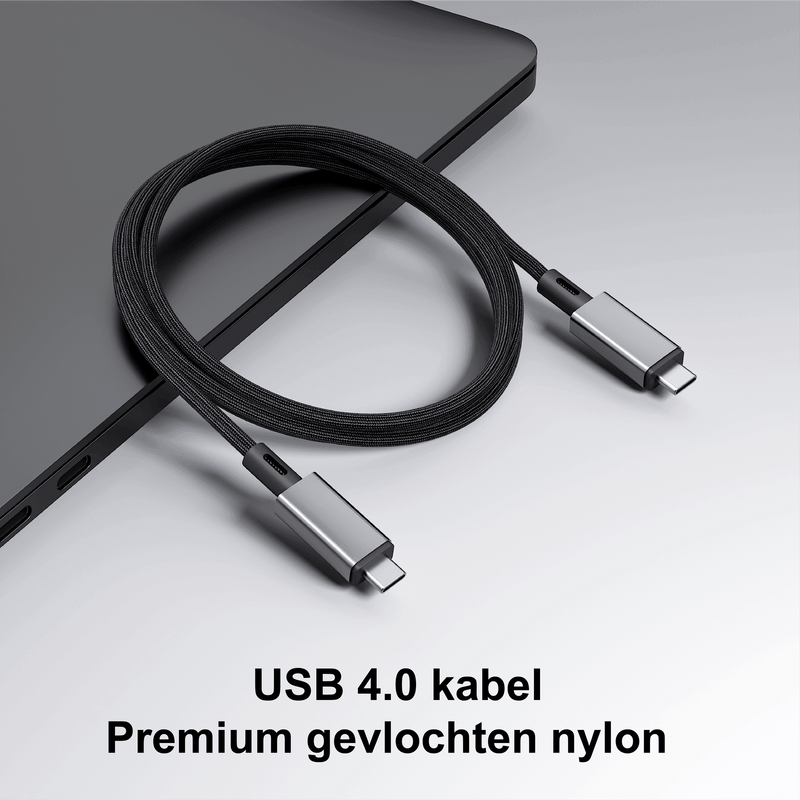 Rolio USB 4 kabel - USB C naar USB C kabel - 40Gbps - 1 Meter - Rolio
