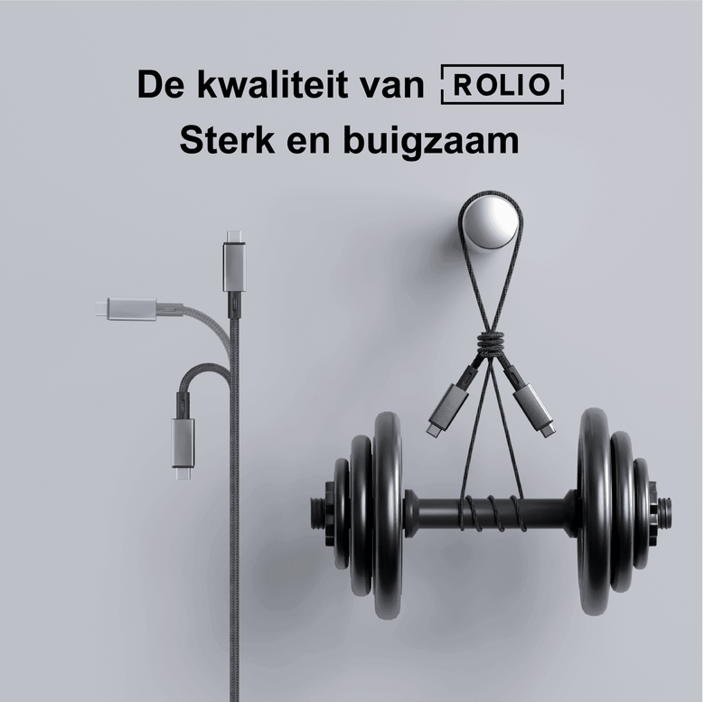 Rolio USB 4 kabel - USB C naar USB C kabel - 40Gbps - 1 Meter - Rolio