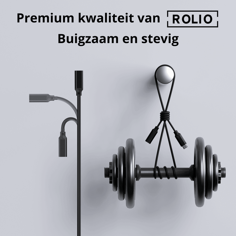 Rolio USB C Verlengkabel - USB-C naar USB-C vrouwelijk - 1 Meter - Rolio