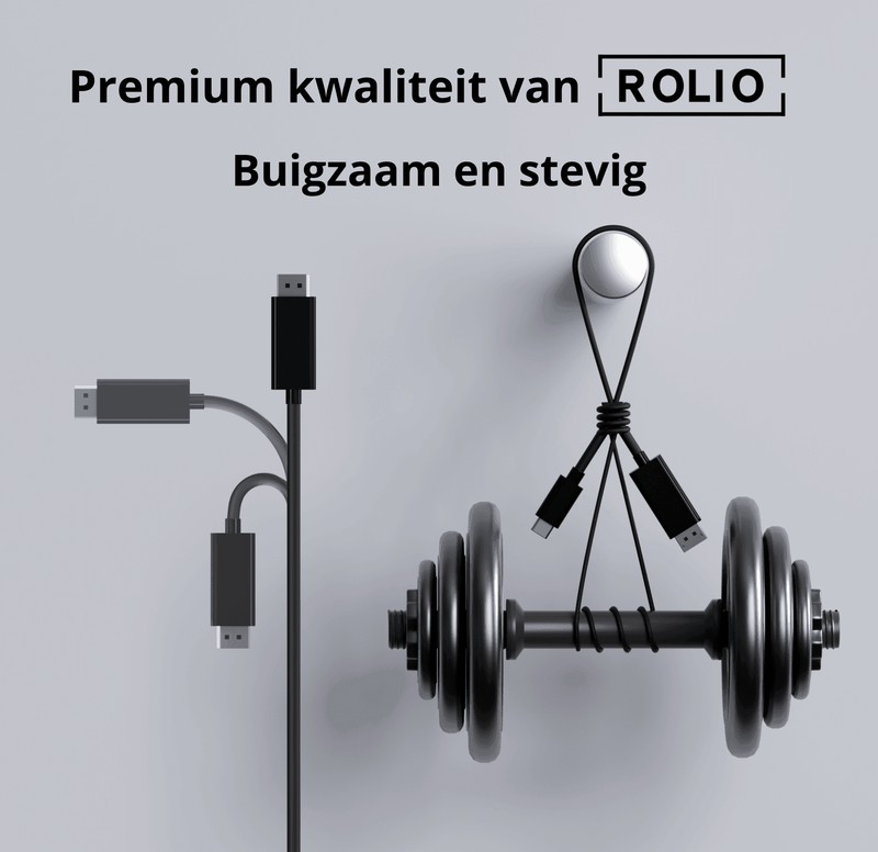 Rolio USB C naar DisplayPort kabel - 1 meter - Rolio