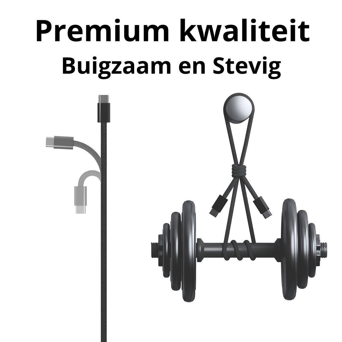 Rolio USB C Kabel - Magnetisch Oprollen - 1 Meter - 100W Oplaadkabel - Universeel - Rolio