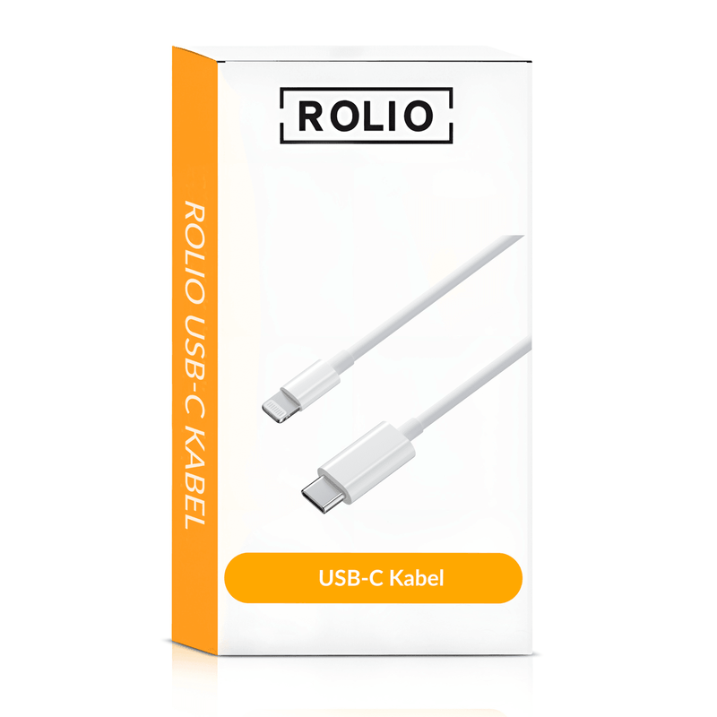 Rolio USB C naar Lightning kabel - Wit - 1 meter - Rolio