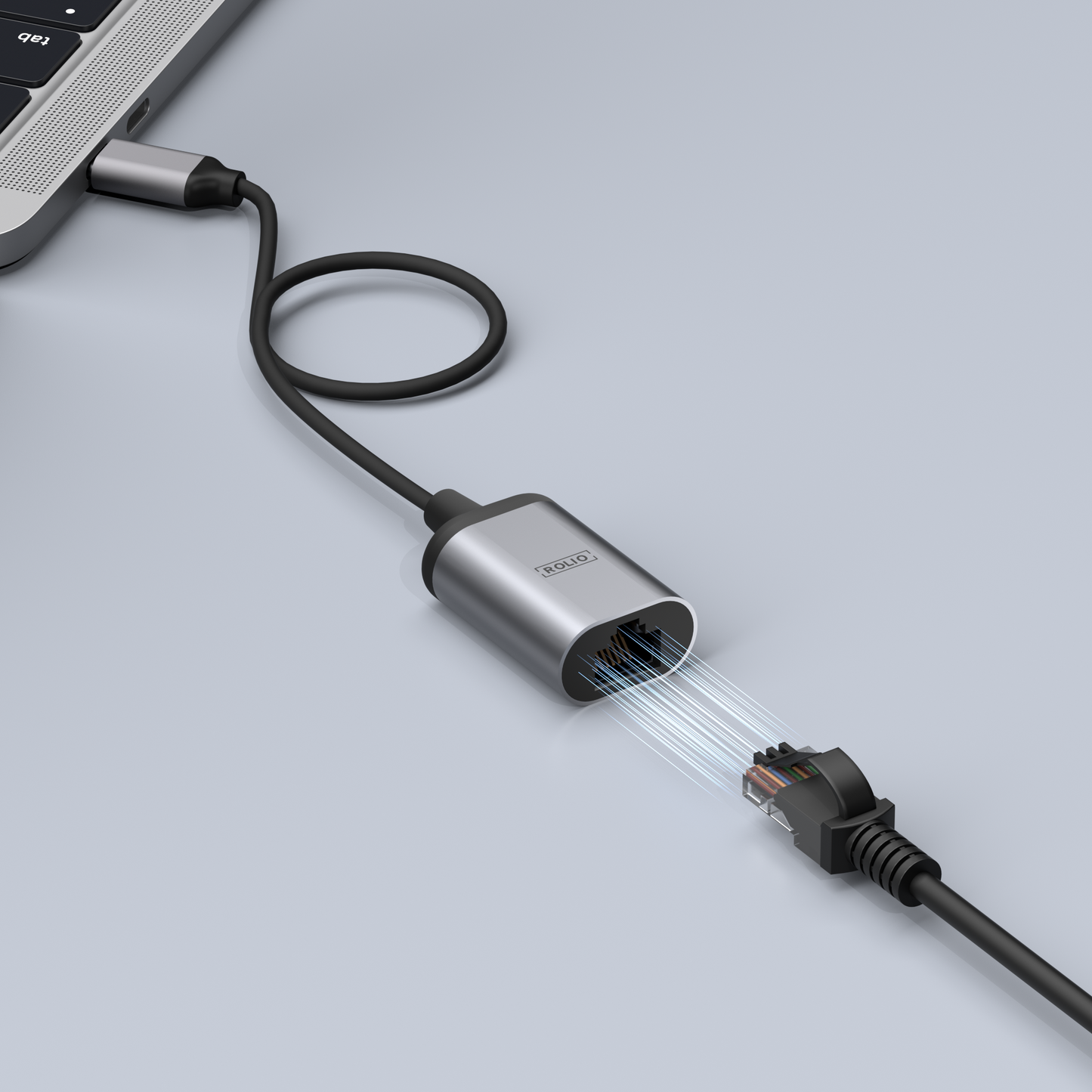 Rolio USB C Adapter - USB-C to Ethernet - 1Gbps