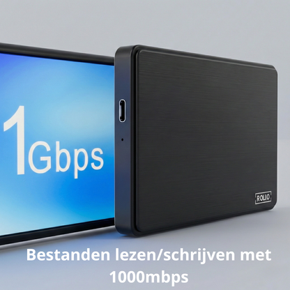 Rolio Externe Harde Schijf - USB 3.1 en USB C - 500GB Opslag - 1Gbps