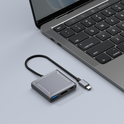 Rolio USB-C-auf-DisplayPort-Adapter – 3-in-1 – DisplayPort-Hub – USB 3.0 – USB-C-Aufladung