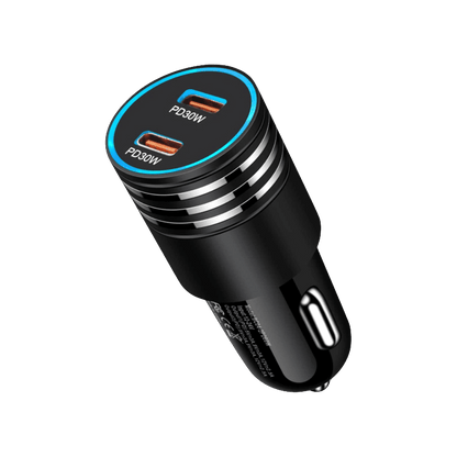 Rolio Autolader 60W - 2x USB C - Snellader - Universeel - Auto Oplader - Autoaccessoires - Rolio