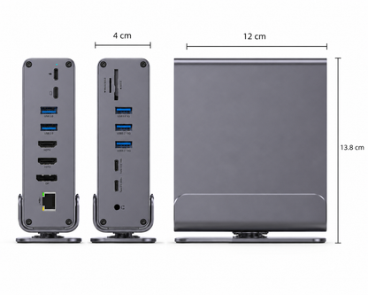 Rolio 16-in-1 Premium USB-C Docking Station - Triple Monitor 4K@60Hz (2x HDMI & 1x DisplayPort) - USB 3.2 10Gbps - 100W Power Delivery - Hub - Gigabit Ethernet
