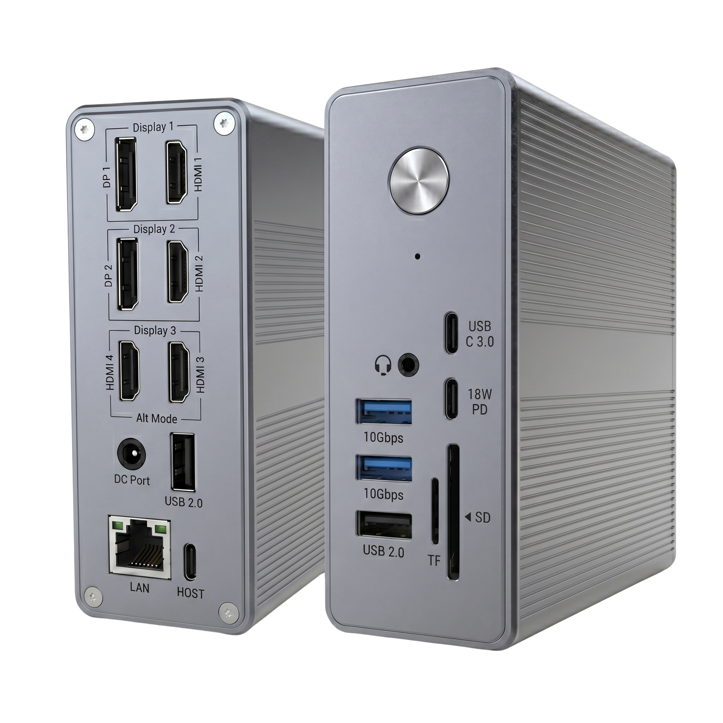 Rolio Pro USB C Docking Station - 18 in 1 - DisplayLink hub