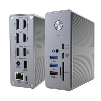 Rolio Pro USB C Docking Station - 18 in 1 - DisplayLink hub