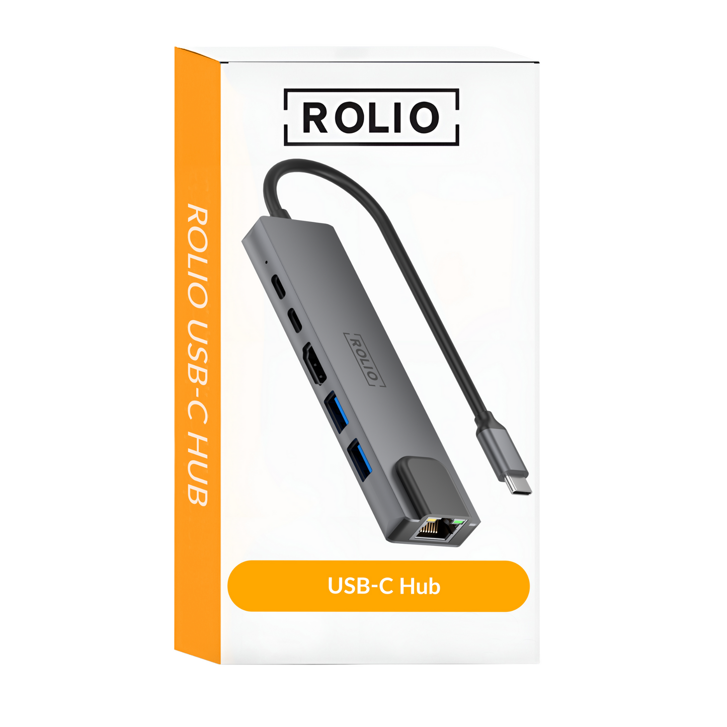 Rolio USB C Hub – 5 in 1 – HDMI – USB-C-Aufladung – Ethernet LAN – 2x USB 3.0