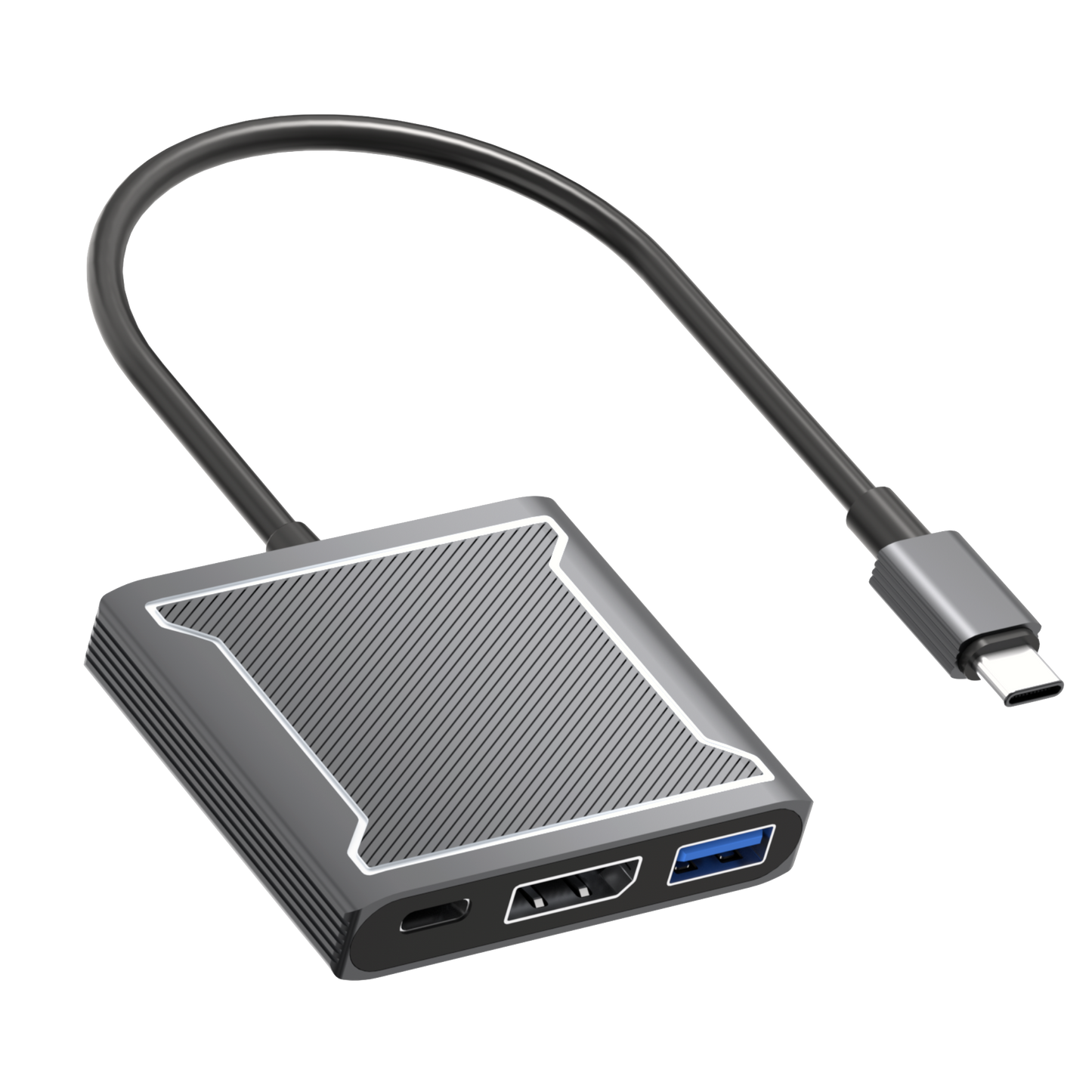 Rolio USB-C-auf-DisplayPort-Adapter – 3-in-1 – DisplayPort-Hub – USB 3.0 – USB-C-Aufladung