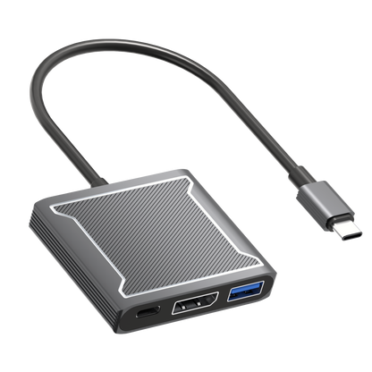 Rolio USB-C-auf-DisplayPort-Adapter – 3-in-1 – DisplayPort-Hub – USB 3.0 – USB-C-Aufladung