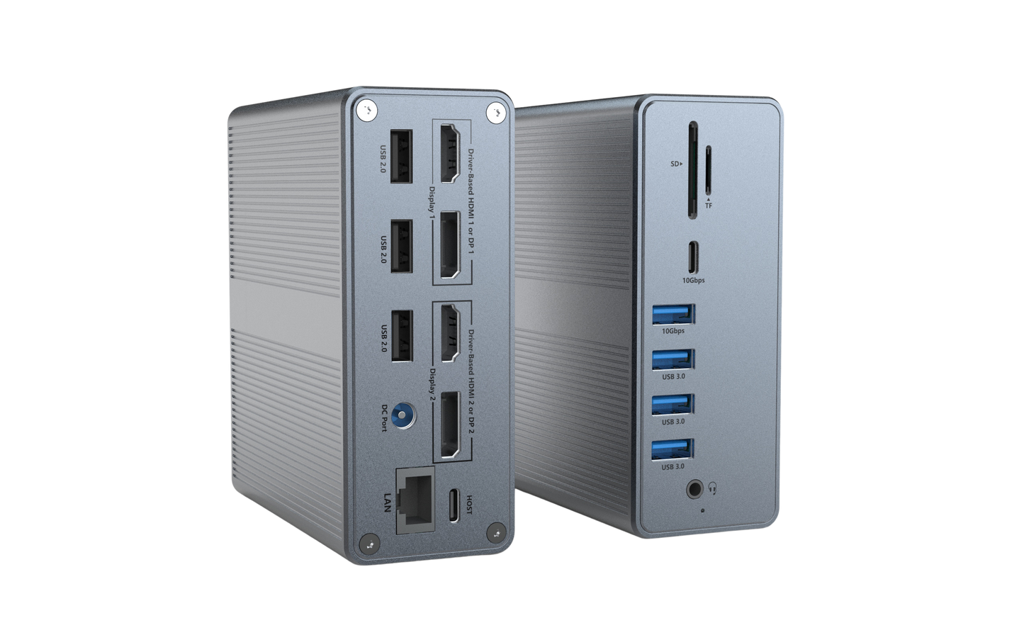 Rolio USB C Docking Station - 16 in 1 - DisplayLink hub