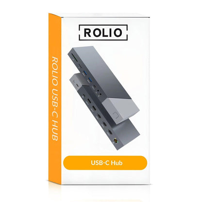 Rolio USB C Docking Station - 16 in 1 - Triple Monitor - DisplayLink hub - Rolio