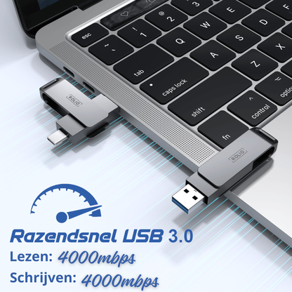 Rolio USB-Stick 256 GB – USB C und USB A – 800 Mbit/s – USB 3.0