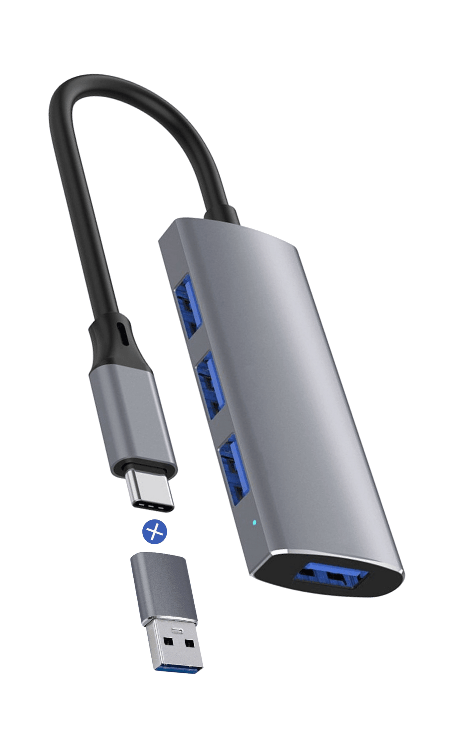 Rolio USB C Adapter - 4 in 1 - 4x USB 3.0 Splitter - Inclusief converter - Rolio