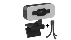 Webcam voor PC - 4K - Ultra HD - 8MP - Inclusief Tripod en Microfoon - Ringlamp - Universeel