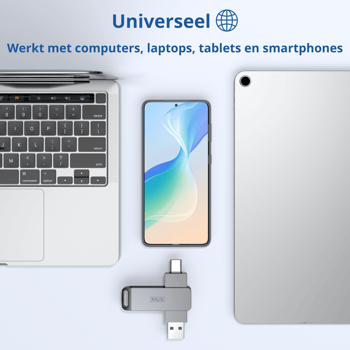 Rolio USB Stick 512GB - USB C and USB A - 800Mbps - USB 3.0